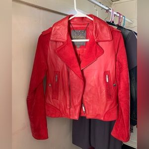 Zac Posen for Target Red Leather Moto Jacket